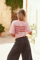 T-shirt "Ciao amore" - Rosa/Rosso