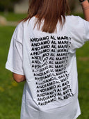 T-shirt "Andiamo al mare" - bianco/nero
