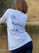 T-shirt "Oh, Mamma mia" - bianco/blu