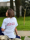 T-shirt "22:22" - bianco/rosso